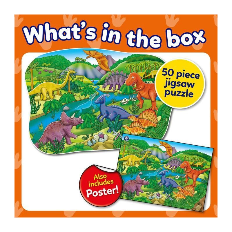 Puzzle Les dinosaures - ORCHARD - 50 pieces - Développe la coordination et les compétences observationnelles