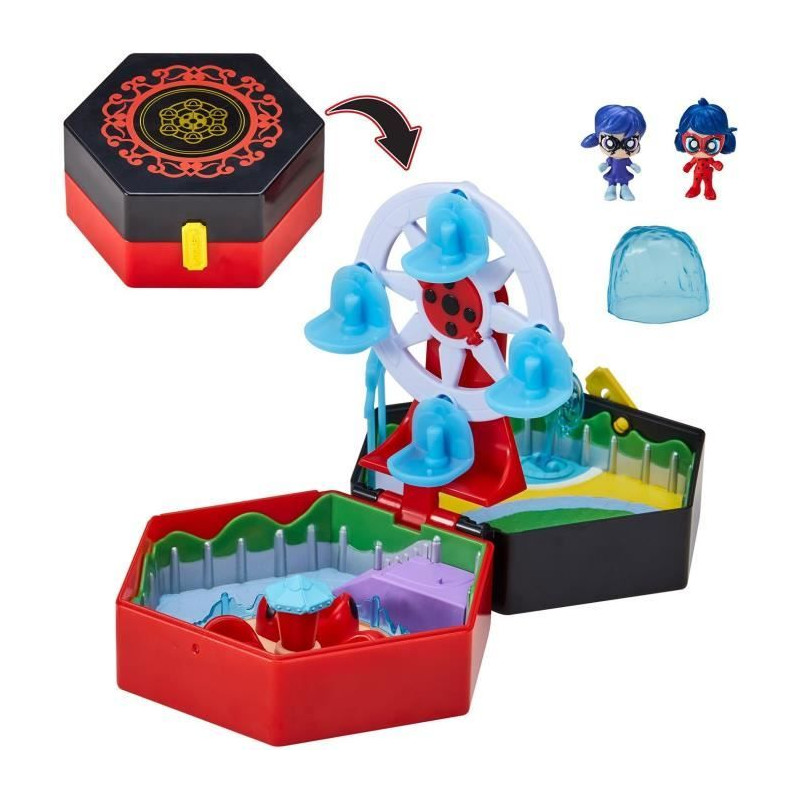 BANDAI - Miraculous Ladybug - Mini univers Chibi Parc d'attractions - Mini figurines Marinette et Climatika incluses - P50553