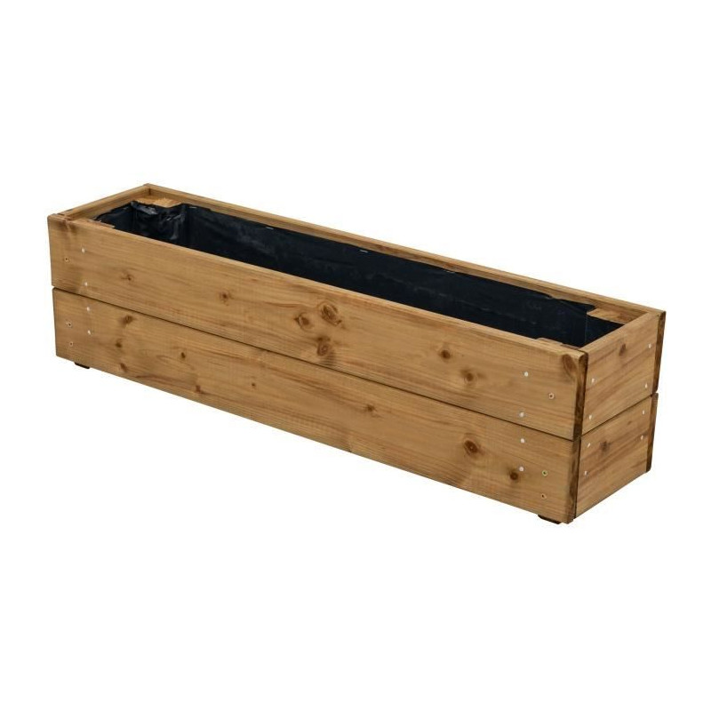 Jardinieres a fleurs EKJU - 75x18xh20 cm - Traitées en autoclave brun