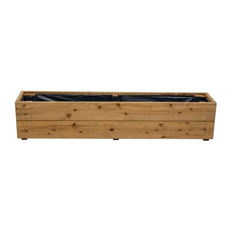 Jardinieres a fleurs EKJU - 95x18xh20 cm - Traitées en autoclave brun