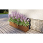 Jardinieres a fleurs EKJU - 95x18xh20 cm - Traitées en autoclave brun