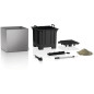 Pot de fleur LECHUZA Canto Premium Cube 40 - kit complet LED, argent métallisé