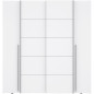 Armoire NARAGO - Décor Blanc mat - 2 portes coulissantes + 2 portes battantes + 2 penderies - L200 x P61 x H210 cm