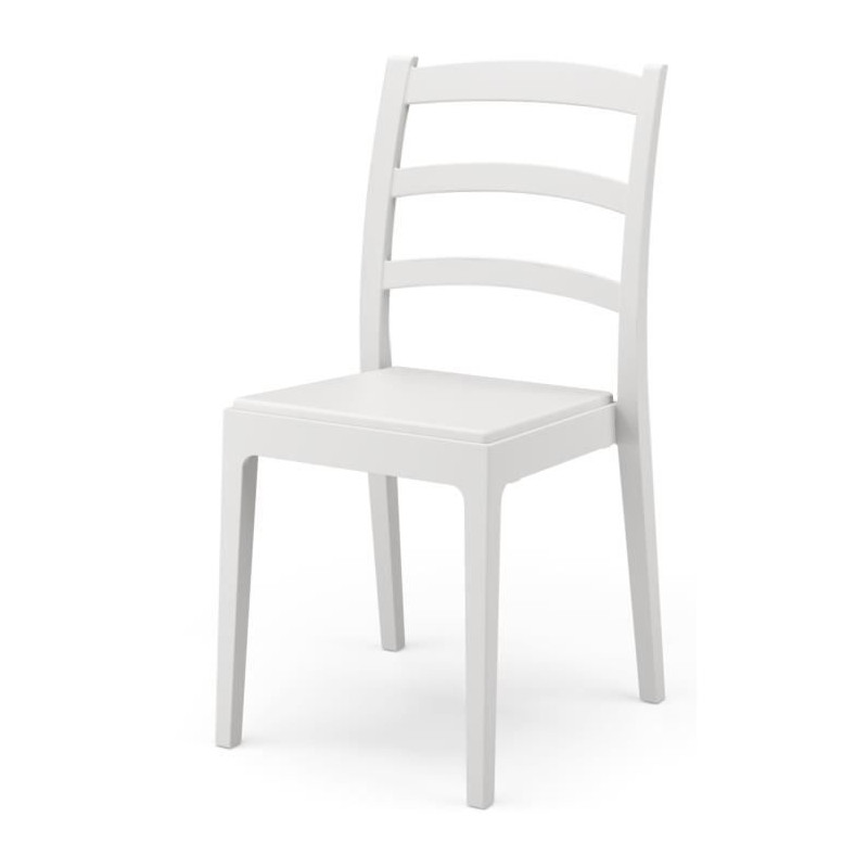 Lot de 4 chaises - ARETA - REA - 51 x 46 x H88 cm - Blanc