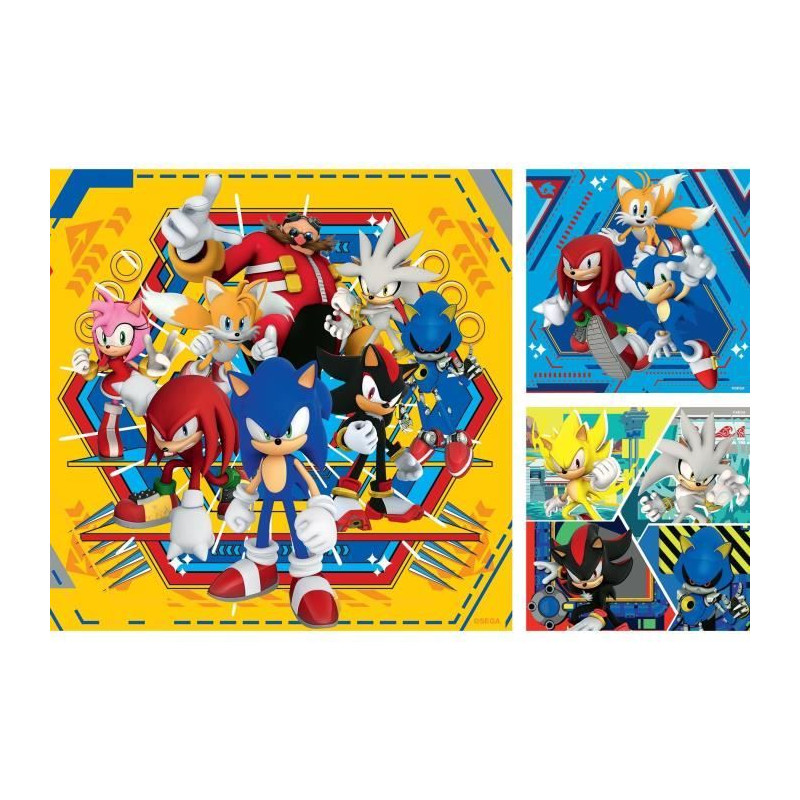 Ravensburger-Puzzles 3x49 pieces - Les aventures de Sonic-4005555011330-A partir de 5 ans