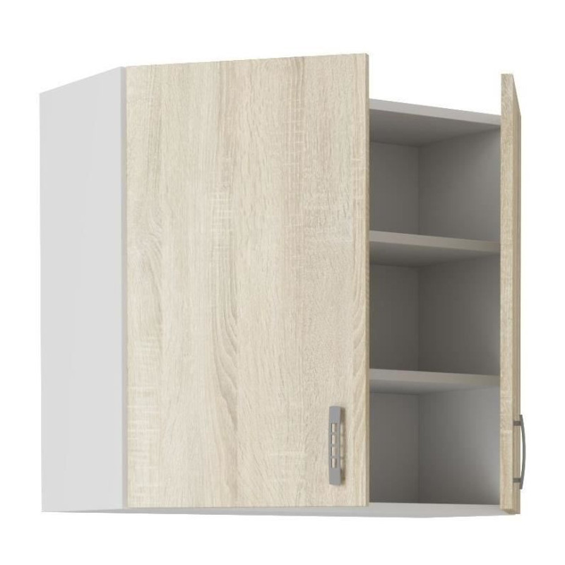 Meuble haut SARA - 2 portes - Décor chene sonoma - L80xP31xH71,5 cm - Fabriqué en Pologne