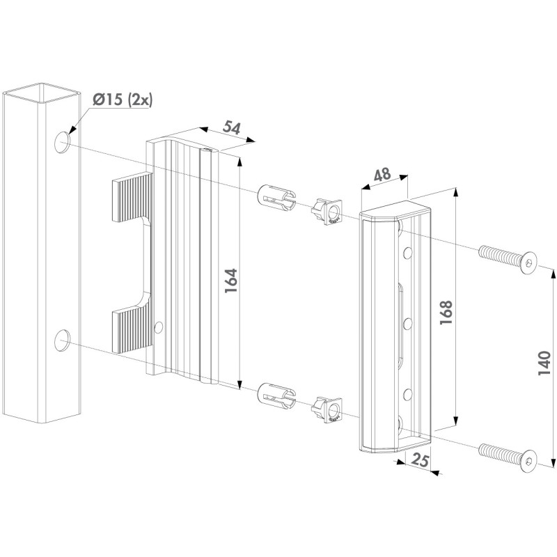 Gâche pour serrure LEKQ LAKQ LOCINOX SAKLALUMQF2