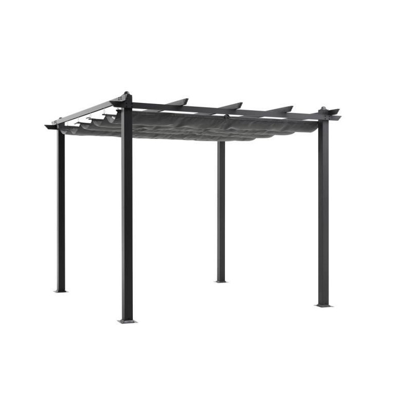 Pergola en aluminium CORDOBA - Gris - 3 x 3 m