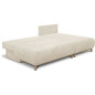 Canapé d'angle droit convertible MIKA 3 places - Velours côtelé beige - Coffre de rangement - L218 x P98/145 x H84 cm