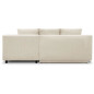 Canapé d'angle droit convertible MIKA 3 places - Velours côtelé beige - Coffre de rangement - L218 x P98/145 x H84 cm