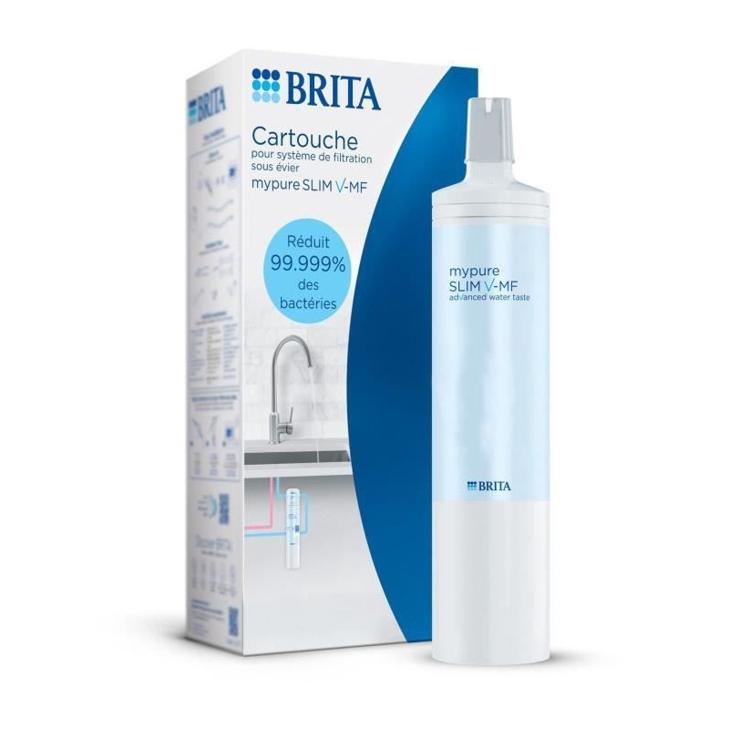 Cartouche filtrante - BRITA - Mypure SLIM V-MF - 8000 L d'eau filtrée / 12 mois - 3 niveaux de filtration