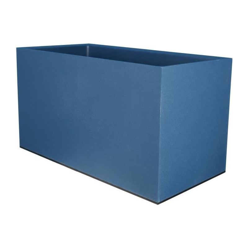 Bac a fleurs rectangulaire RIVIERA GRANIT - Plastique - 80x40 cm - Bleu