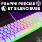 Clavier Gaming - THE G-LAB - KEYZ-HYDROGEN-W/FR - Membrane 60% Blanc