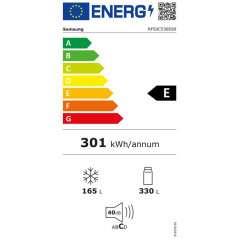 Samsung REF 3P - 493L (328+165) - 178x81,7x71,5 - F - 39 dB - Froid Ventilé Plu SAMSUNG - RF50C530ES9