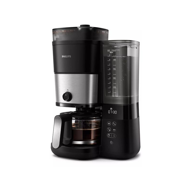 Philips CAFETIERE AVEC BROYEUR OU CAFE MOULU AFFICHAGE LED PROG 10T BAC A GRAIN PHILIPS - HD7888.01