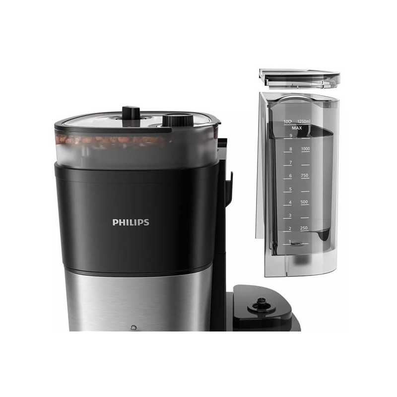 CAFETIERE AVEC BROYEUR OU CAFE MOULU AFFICHAGE LED PROG 10T BAC A GRAIN PHILIPS - HD7888.01