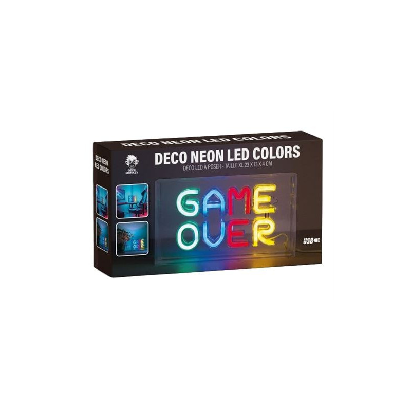 Deco Neon LED Geek Monkeys Modèle Game Over