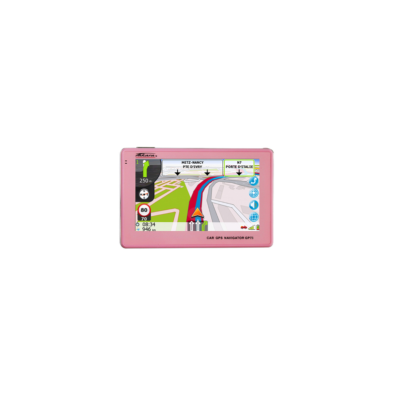 GPS Takara Navigateur GPS portable Rose écran 4.3 carte Europe à vie