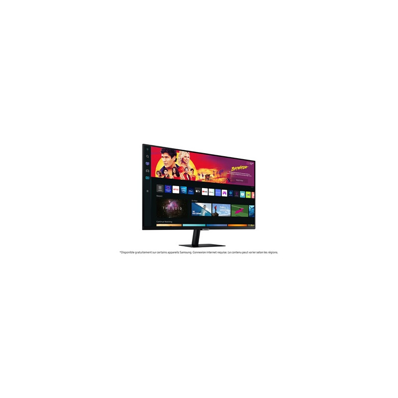 Ecran PC Samsung Smart Monitor M70B Noir 32 (16 9), UHD 4K 3840x2160, 60Hz, VA 4ms, Plat, 300cd m2, 3000 1, Inclinable, Enceint