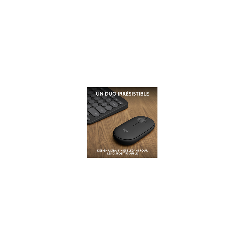 Ensemble clavier et souris Logitech Pebble 2 Combo pour Mac, clavier et souris sans fil, discrets, portables Graphite