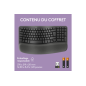 Clavier Logitech Wave Keys clavier ergonomique sans fil, repose poignets rembourre, frappe naturelle et confortable, Easy Switc