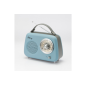 Radio Halterrego Enceinte Radio retro RMS 5W, Bluetooth, Radio FM, lecteur USB, Aux IN, Batterie rechargeable, Bleu gris