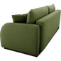 Canapé convertible BARI 3 places - Tissu olive - Coffre de rangement - L215 x H89 x P100 cm