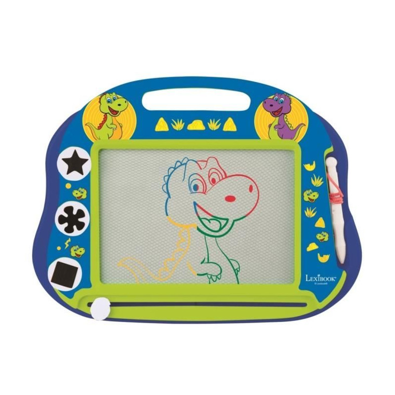 Ardoise Magique Dinosaures Format A5 avec accessoires magnétiques pour dessiner en couleurs