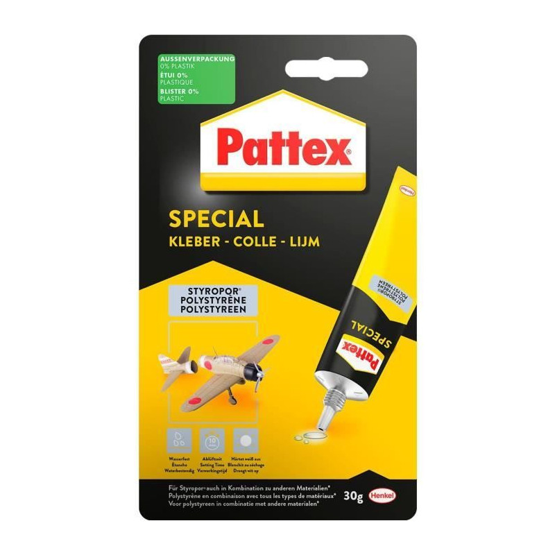 Colle Spécialités Matériaux - PATTEX - Polystyrene - Tube - 30g