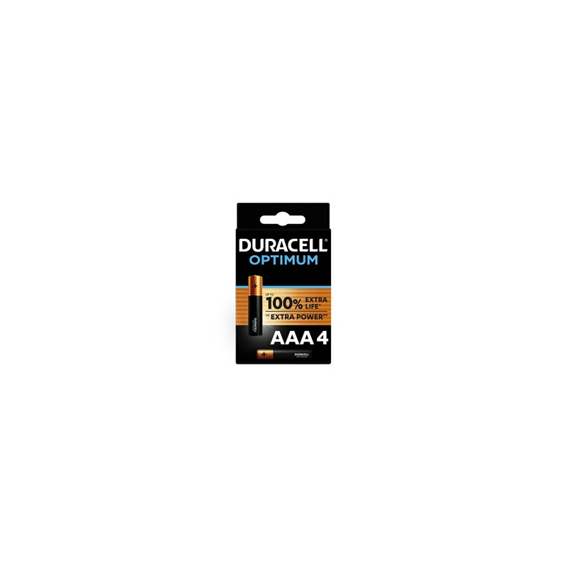 Piles Duracell Pack de 4 piles alcalines AAA Duracell Optimum, 1,5 V LR03