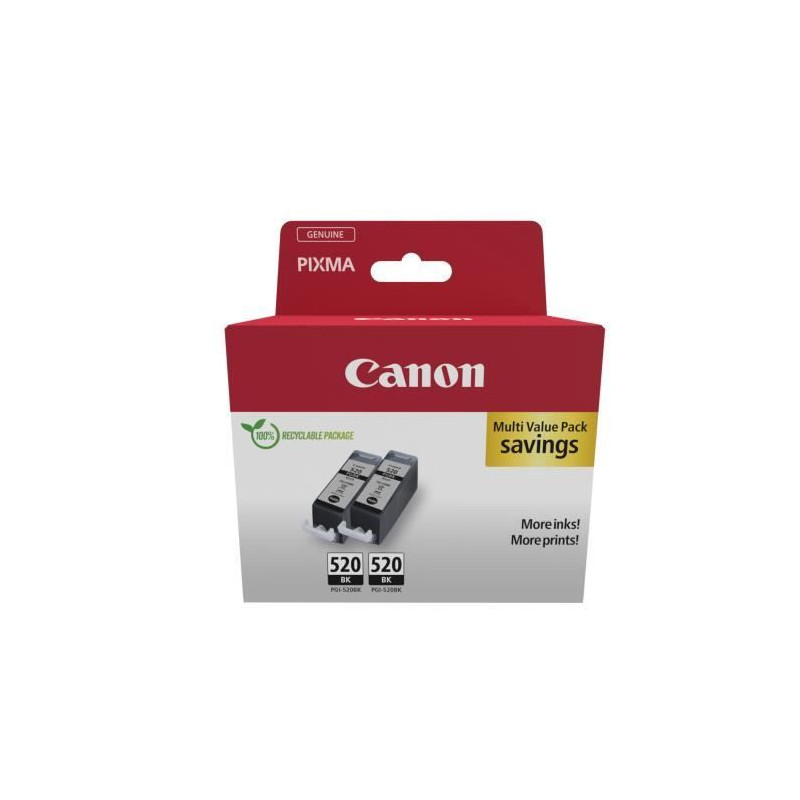 Pack de 2 cartouches d'encre noir - CANON - PGI-520