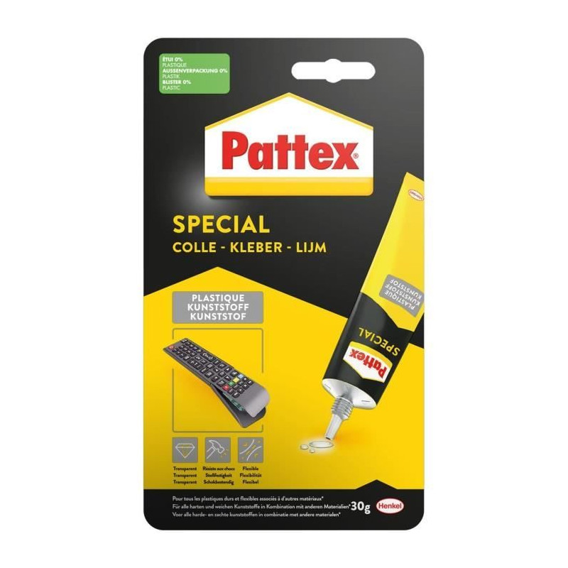 Colle Spécialités Matériaux - PATTEX - Plastique - Tube - 30g