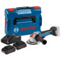 Meuleuse angulaire 18V avec X LOCK GWX 18V 10 PC Professional + 2 batteries Procore 4Ah + chargeur + coffret L Boxx BOSCH