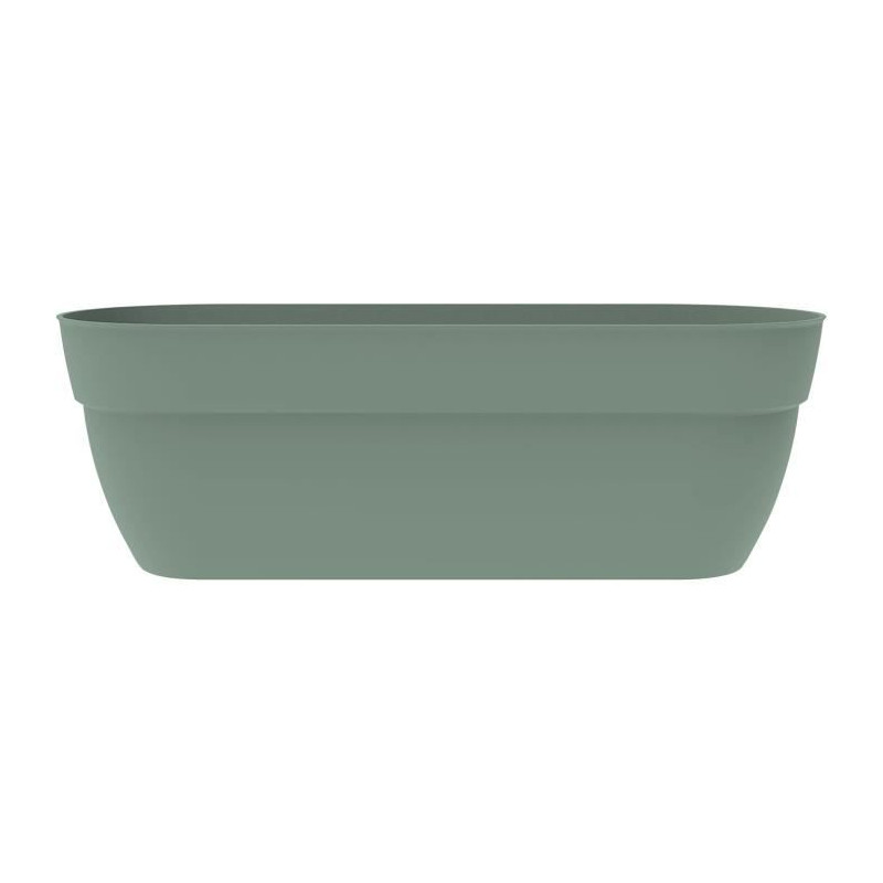 EDA Jardiniere Basse Osaka 38 L - avec Barre Métallique de Renfort - 77,3 x 30,7 x H.25,9 cm - Vert laurier