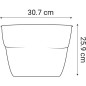 EDA Jardiniere Basse Osaka 38 L - avec Barre Métallique de Renfort - 77,3 x 30,7 x H.25,9 cm - Vert laurier