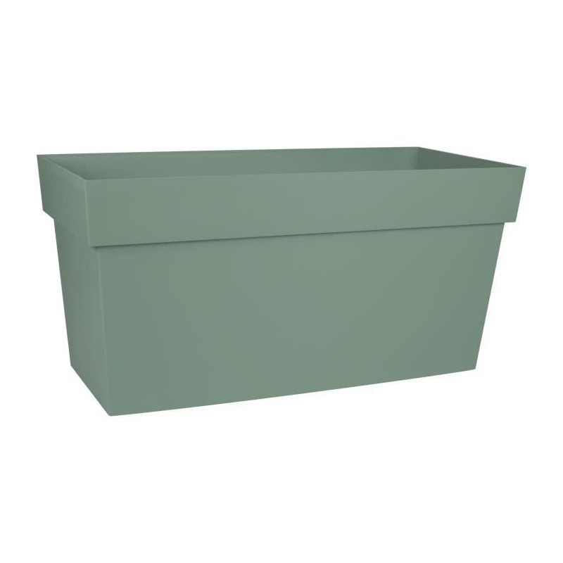 EDA Muret TOSCANE 80 cm - Jardiniere a Roulettes - Volume 74 L - Réserve d'Eau et Grille Filtrante - 79 x 35 x 39 cm - Vert lau