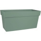 EDA Muret TOSCANE 80 cm - Jardiniere a Roulettes - Volume 74 L - Réserve d'Eau et Grille Filtrante - 79 x 35 x 39 cm - Vert lau