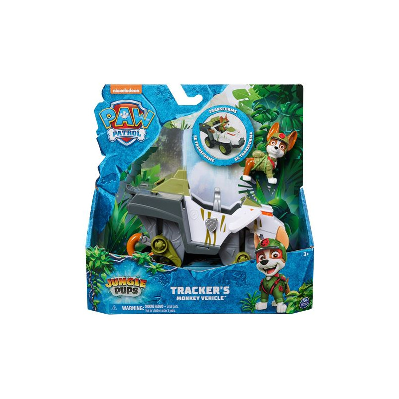 Véhicule avec figurine Tracker Paw Patrol La Pat’Patrouille Jungle Pups