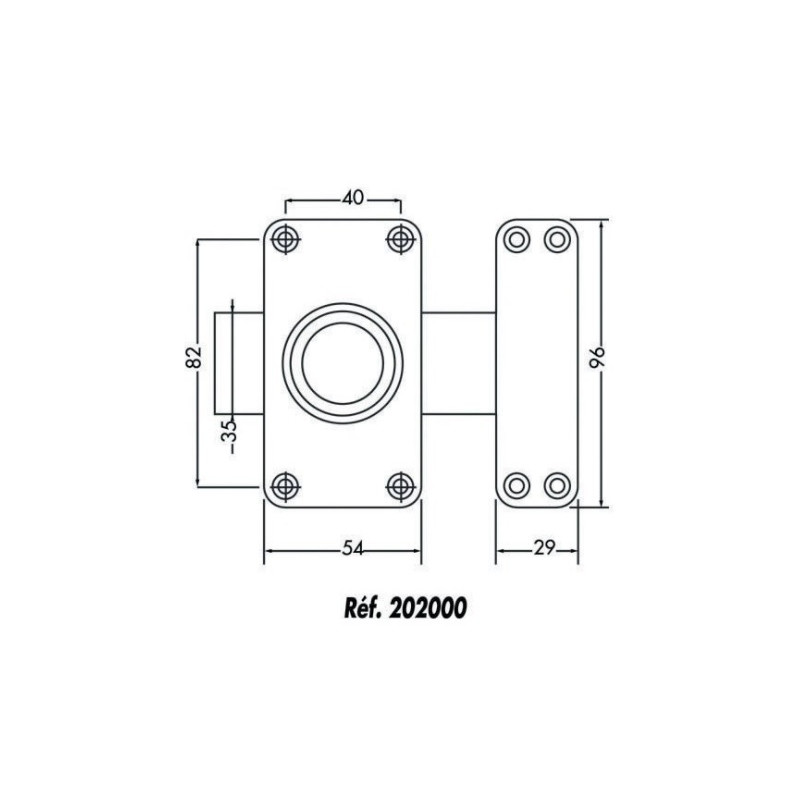 Verrou à bouton étroit VEGA cylindre de 45mm JPM 202000 01 0A