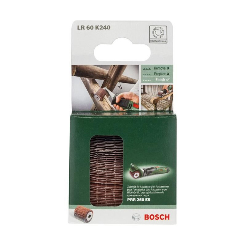 Rouleau lamelle Bosch - (Surface courbe, Grain 240, Accessoires pour PRR et TEXORO)