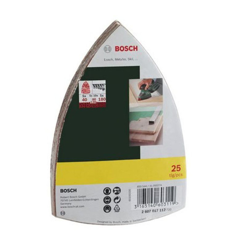 Assortiment de 25 disques abrasifs Bosch - Pour Ponceuses Multi, Grain 40/80/120/180