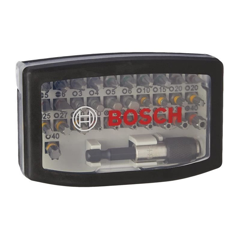 Jeu d'embouts de vissage BOSCH PROFESSIONAL 32 pieces (embout de vissage extra dur, accessoires pour perceuse-visseuse et tourne