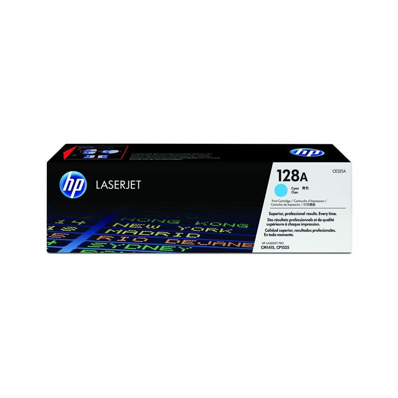 Cartouche de toner HP 128A (CE321A) cyan pour imprimantes HP Color LaserJet CP1525/CM1415MFP