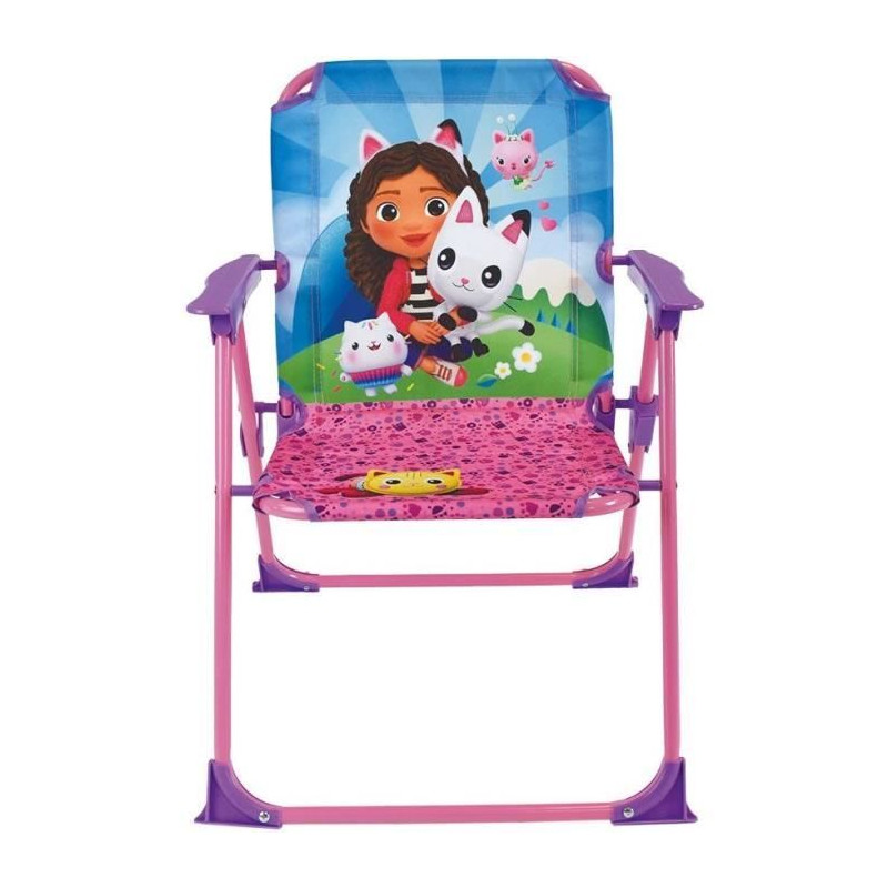 Mobilier de jardin - FUN HOUSE - Salon de jardin Gabby et la Maison Magique Table 46 x 46 cm 2 chaises pliantes parasol 125 x 10