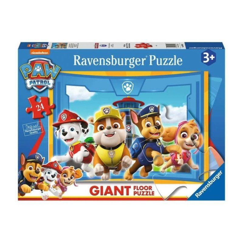 Puzzle Enfant géant 24 pieces, L'équipe des chiots en action, Pat'Patrouille, a partir de 3 ans, Aventure, 03090, Ravensburger