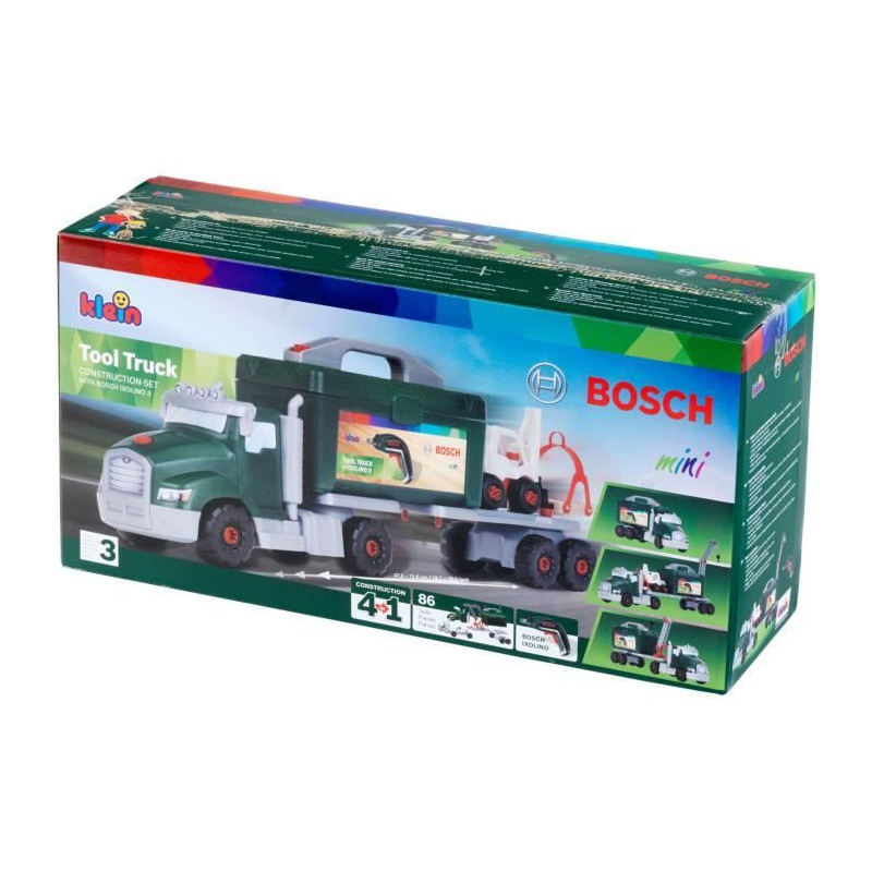 Jouet de bricolage - KLEIN - Camion de bricolage Bosch a monter/démonter - Jeu de construction de plus de 80 pieces.