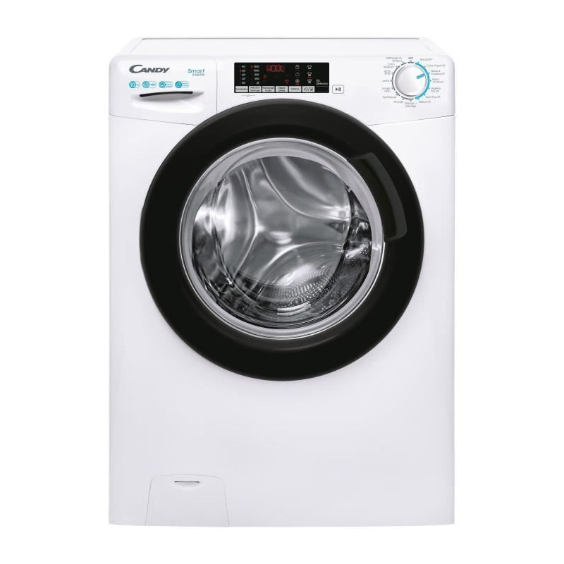 Lave-linge hublot CANDY CS1410TXME/FR - 10 kg - Induction - Vapeur - 1400 trs/min - Classe A - Programme rapide - Blanc