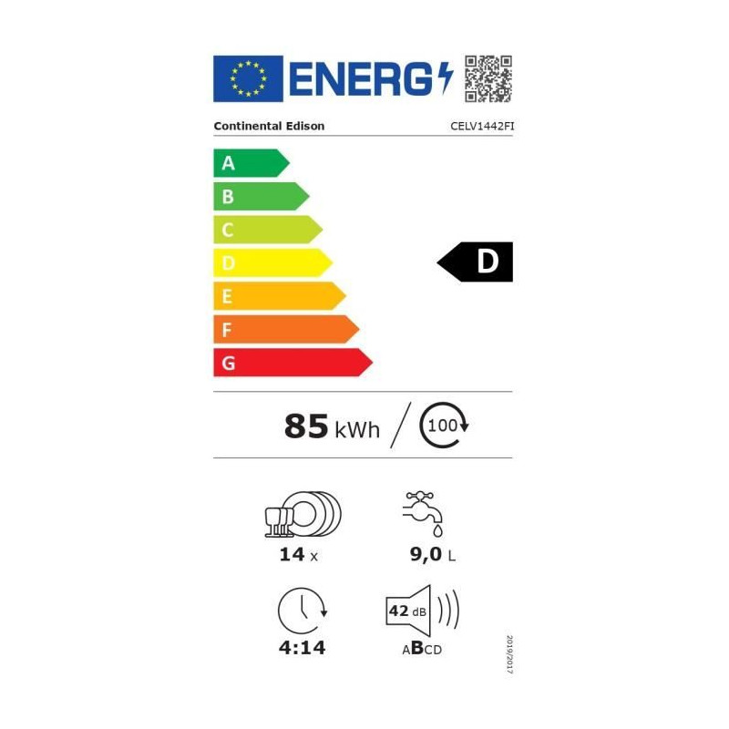 Lave-vaisselle encastrable 14 couverts