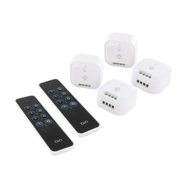 Kit de 4 modules éclairage et 2 télécommandes - DIO - 54859 - DiO 1.0