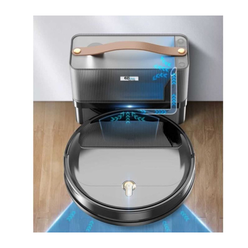 Robot Aspirateur Laveur Connecté EZICLEAN I-Bot Z5 - 75 min - 2.6Kpa - 60-90m² - Sols durs - 0.25L